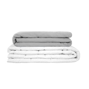 Couverture Thérapeutique Originale - Couverture Lestée avec Housse en Coton Gris Clair pour Enfants