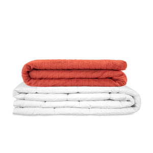 Couverture thérapeutique originale - Couverture pondérée avec housse 4 saisons en rouge pour adultes