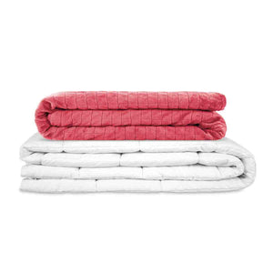 Couverture thérapeutique originale - Couverture pondérée avec housse 4 saisons en rose pour adultes