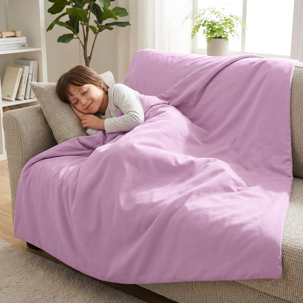 Couverture de Thérapie Originale - Couverture Pondérée avec Housse en Coton Rose pour Enfants