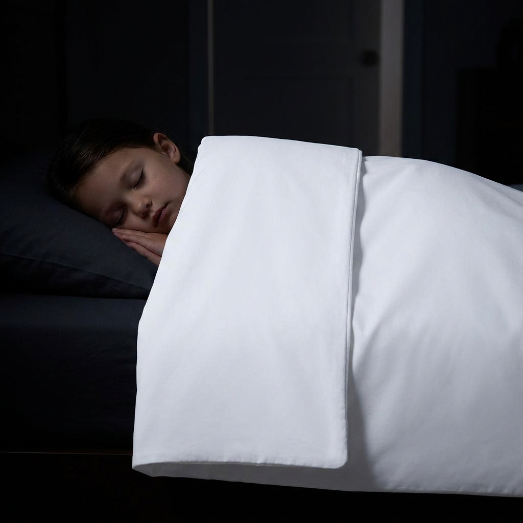 Couverture Thérapeutique Originale - Couverture Lestée avec Housse en Coton Blanc pour Enfants