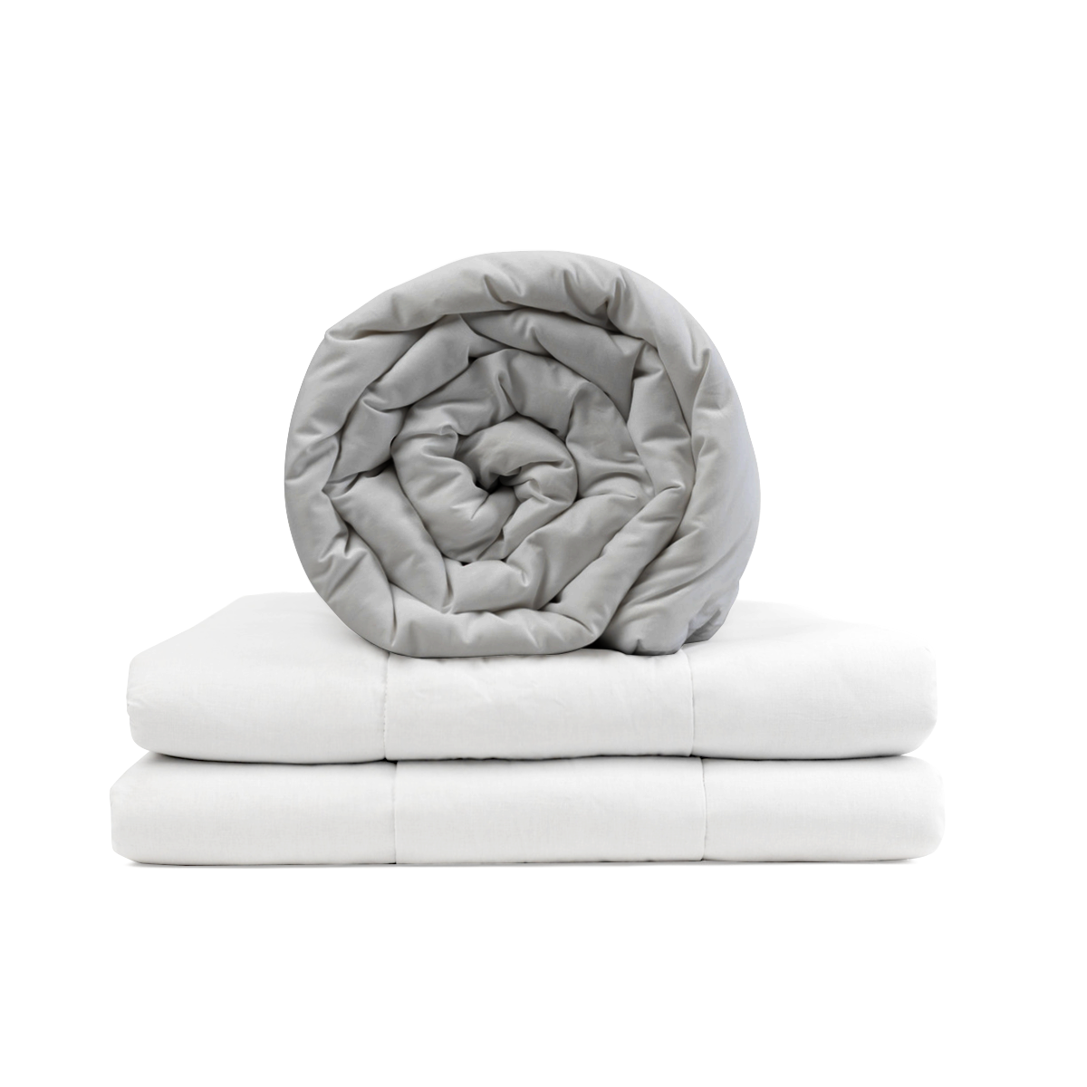 Couverture Thérapeutique Originale - Couverture Lestée avec Housse en Coton Gris Clair pour Enfants