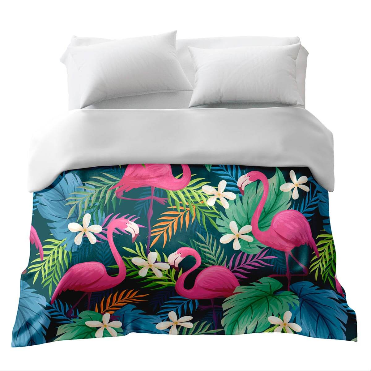 Couverture thérapeutique originale - Housse en coton Flamants roses