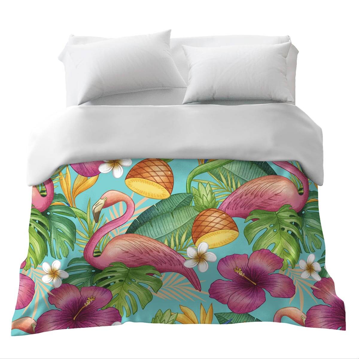 Couverture thérapeutique originale - Housse en coton Flamants roses