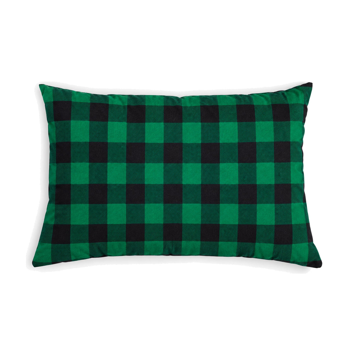 Housse de Coussin en Flanelle à Carreaux Verts - sans Rembourrage