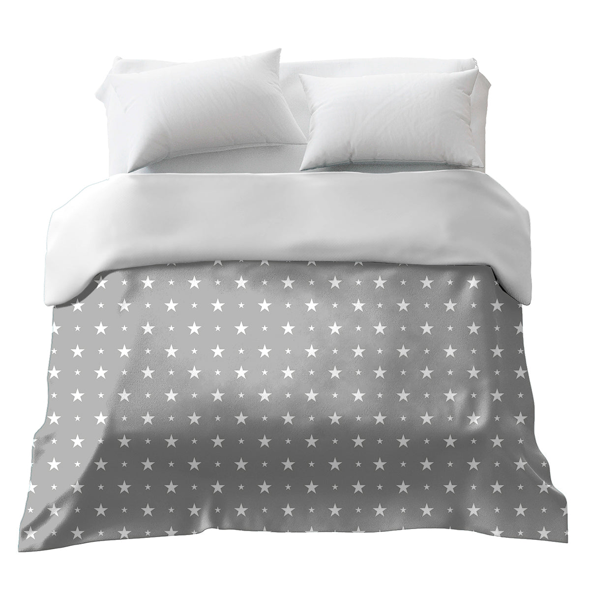 Couverture thérapeutique originale - Housse en coton grise avec étoiles