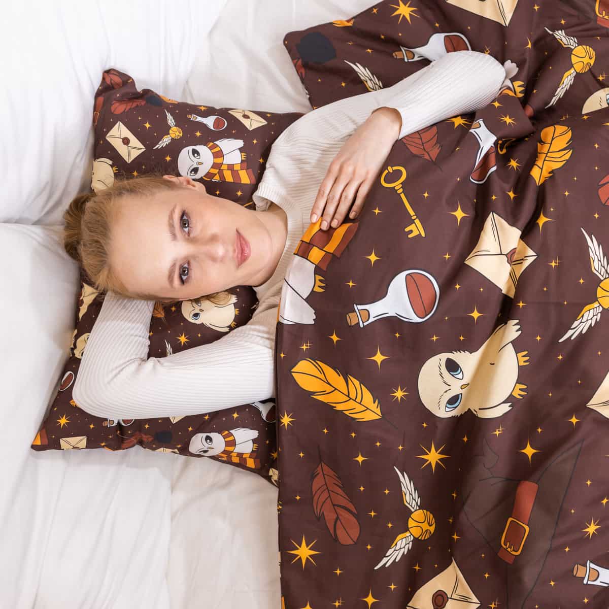 Original Therapiedecke - Ensemble de literie en coton marron Hedwig