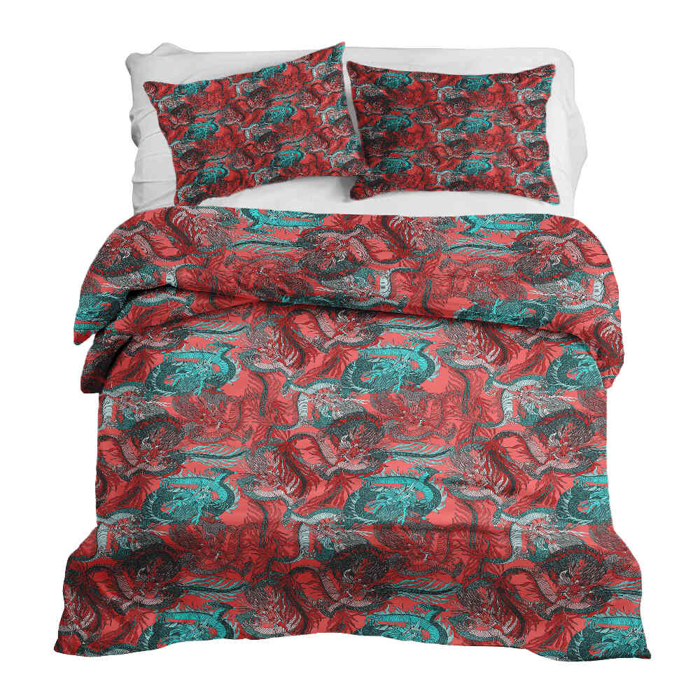 Original Therapiedecke - Ensemble de literie en coton Abstrait rouge