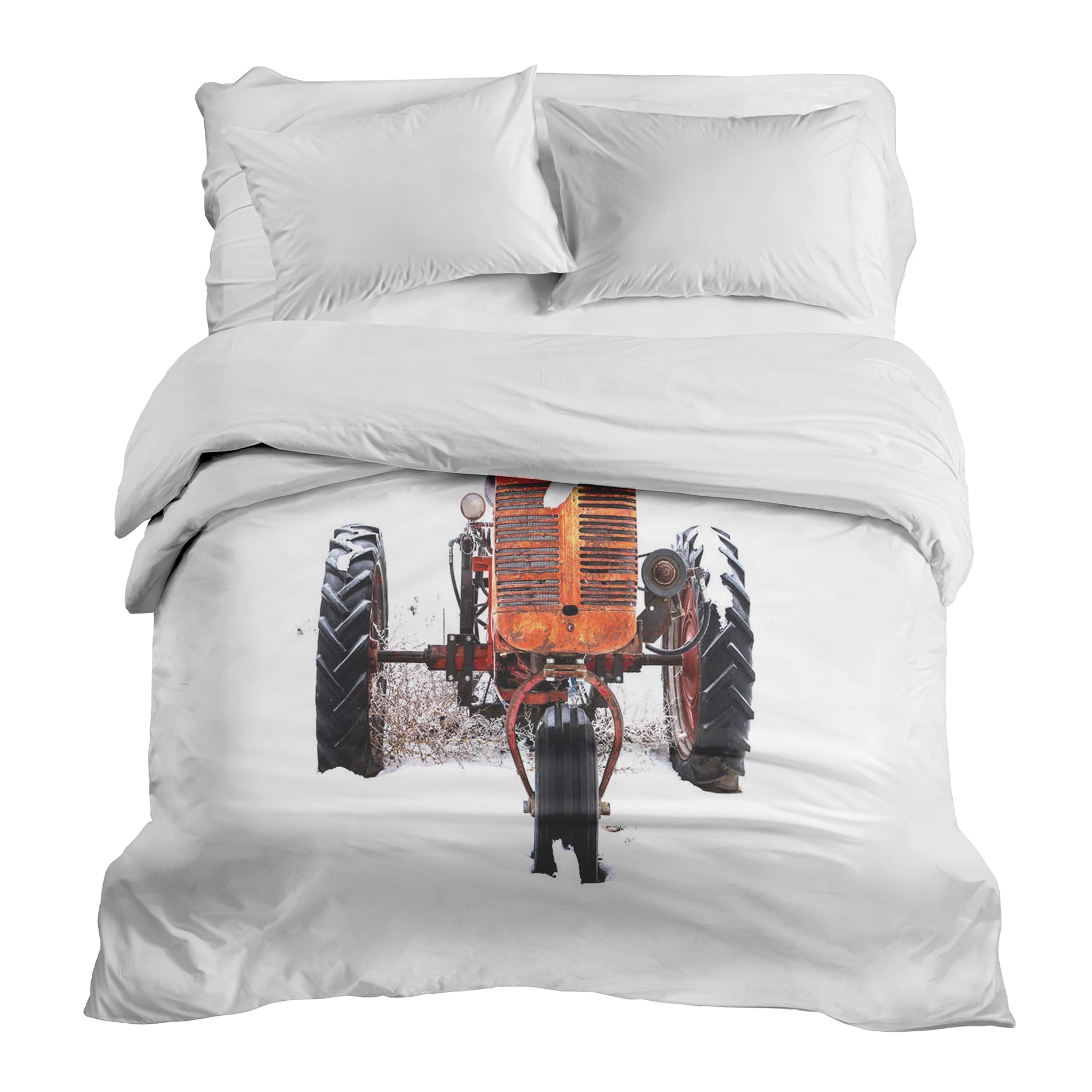 Couverture thérapeutique originale - Housse en coton Tracteur en orange
