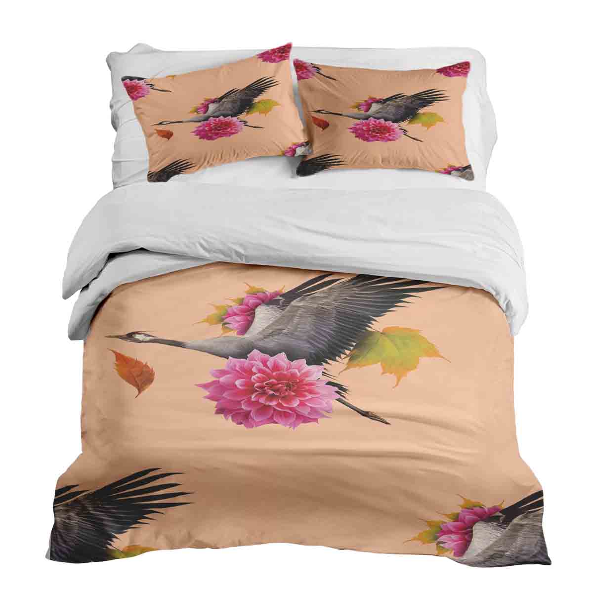 Original Therapiedecke - Ensemble de literie en coton Orange avec Grue