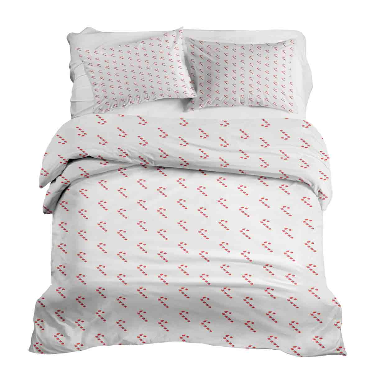 Ensemble de linge de lit couverture thérapeutique blanc avec cannes de sucre