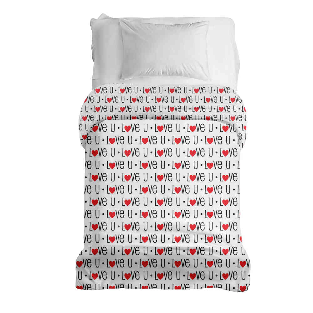 Couverture thérapeutique originale - Housse en coton blanc Love U