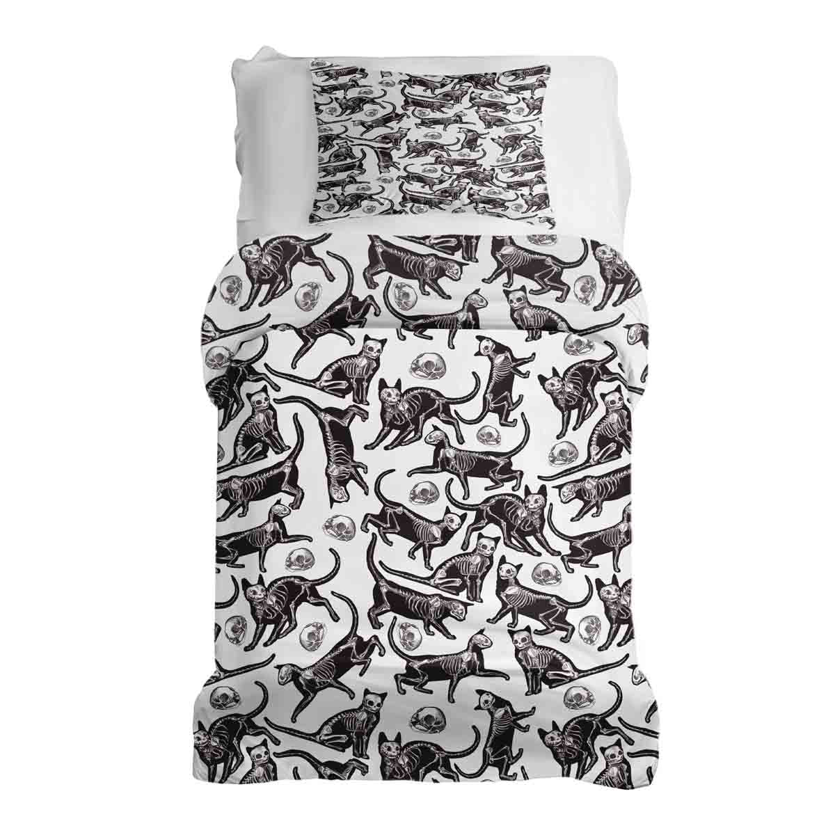 Original Therapiedecke - Ensemble de literie en coton TD chat Halloween