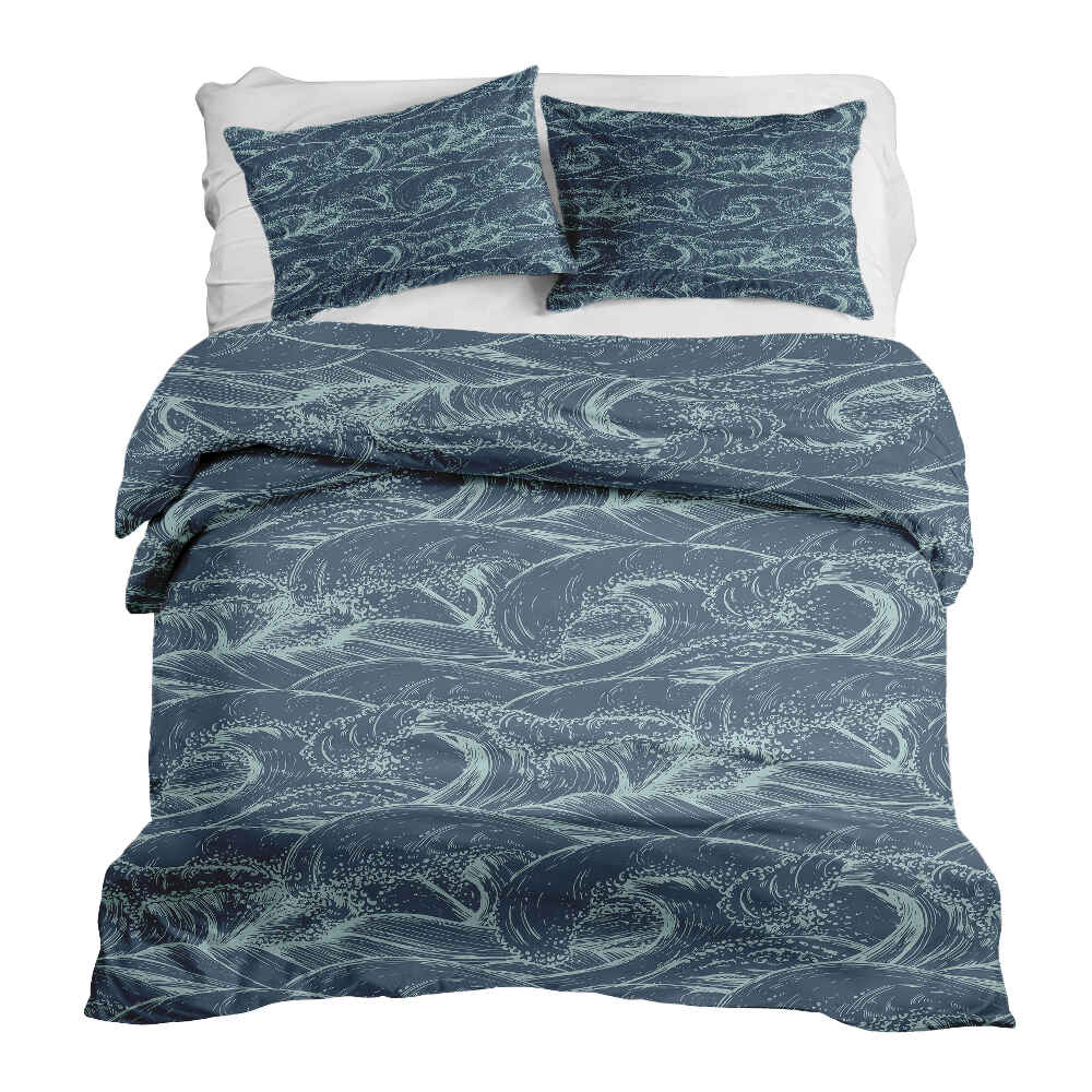 Ensemble de literie avec couverture thérapeutique Vagues dans la mer