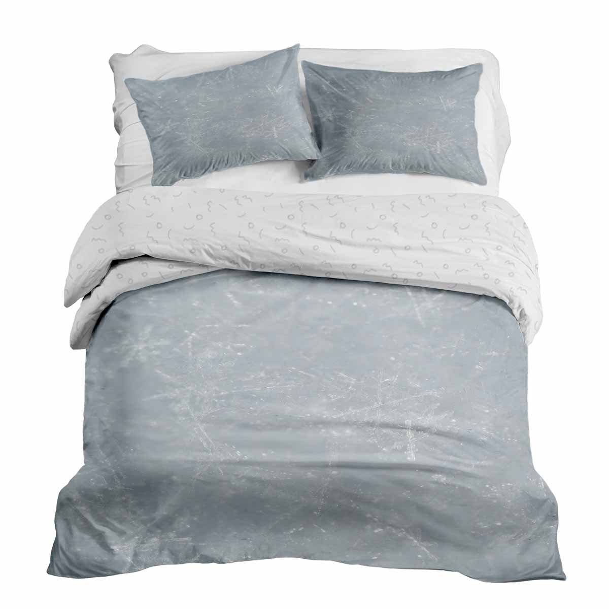 Original Therapiedecke - Ensemble de literie en coton TD gris avec flocons de neige