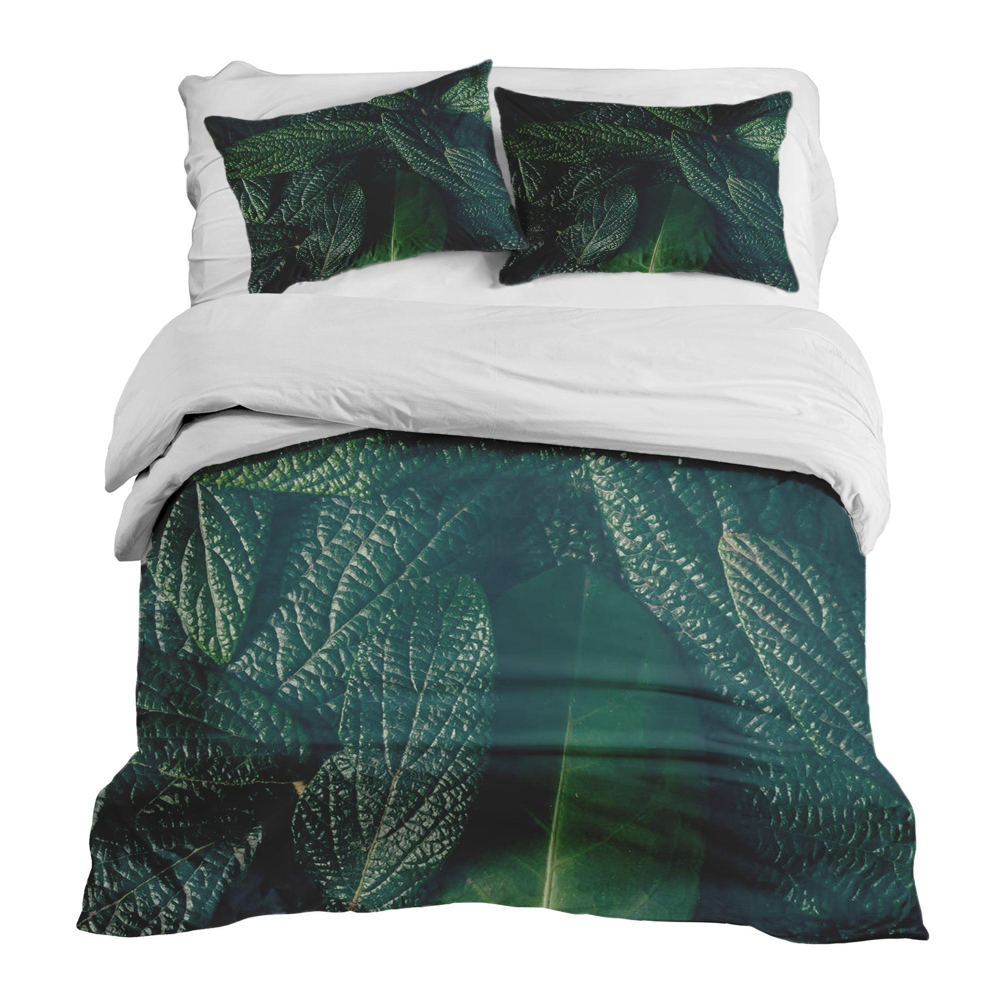 Couverture Thérapeutique Originale TD - Ensemble de Literie en Coton Feuilles Vertes
