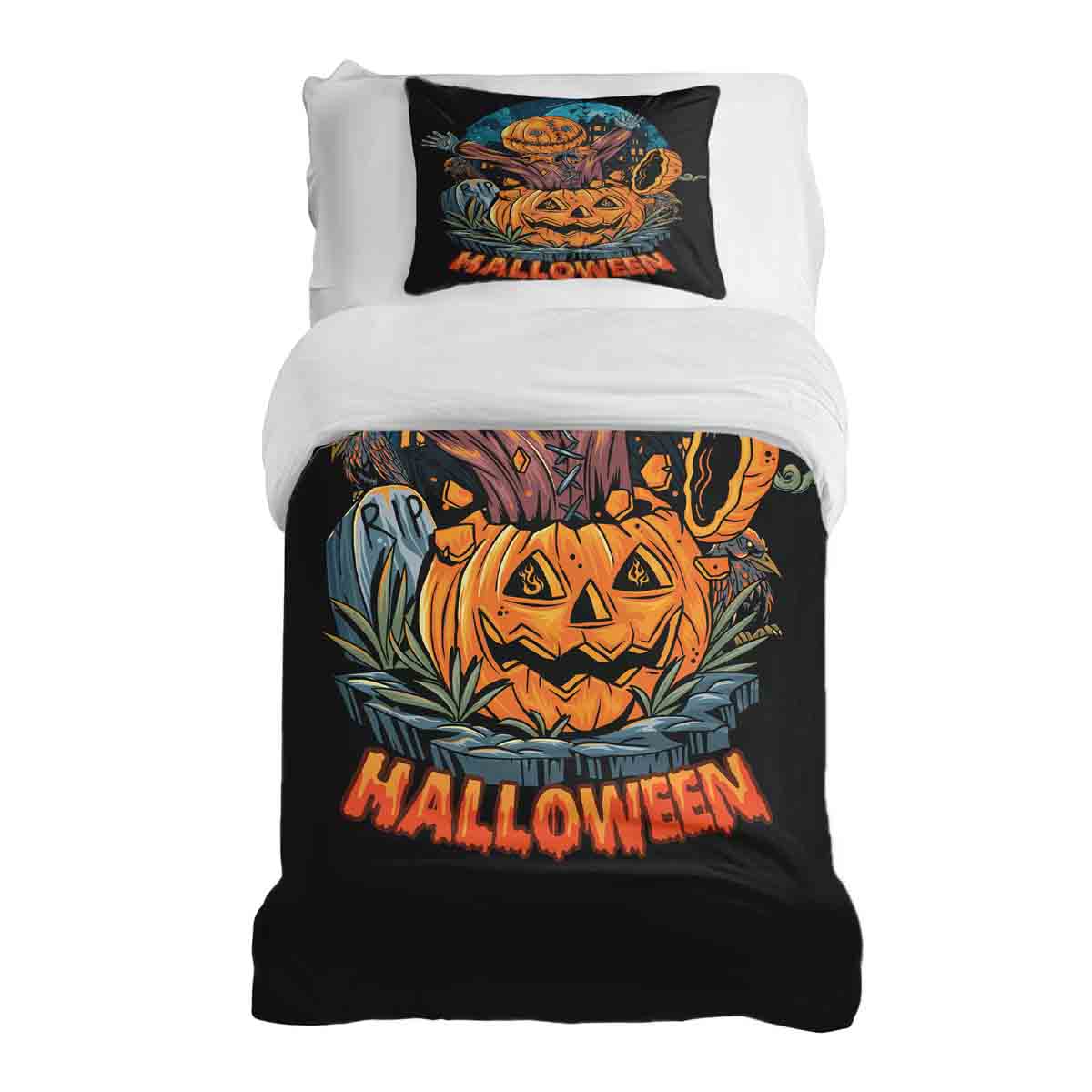 Original Therapiedecke - Ensemble de literie en coton Citrouille Halloween