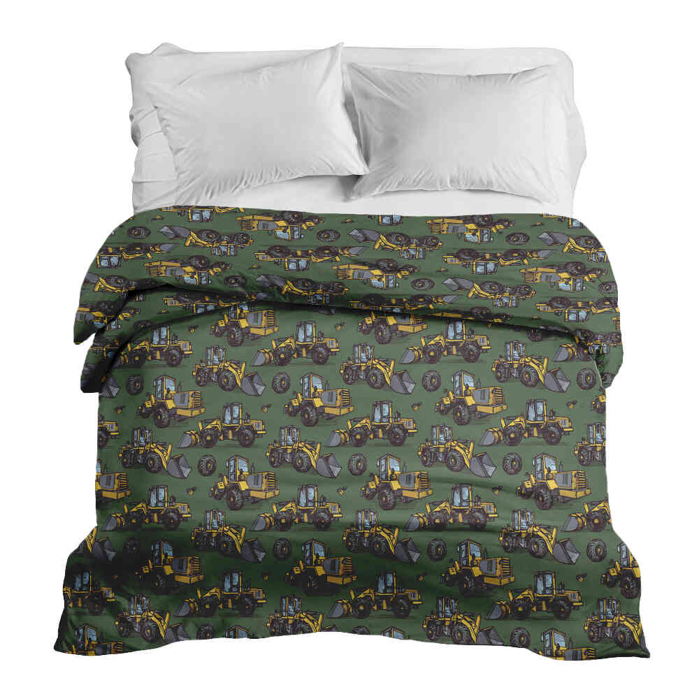 Couverture thérapeutique originale - Housse en coton verte Tracteur