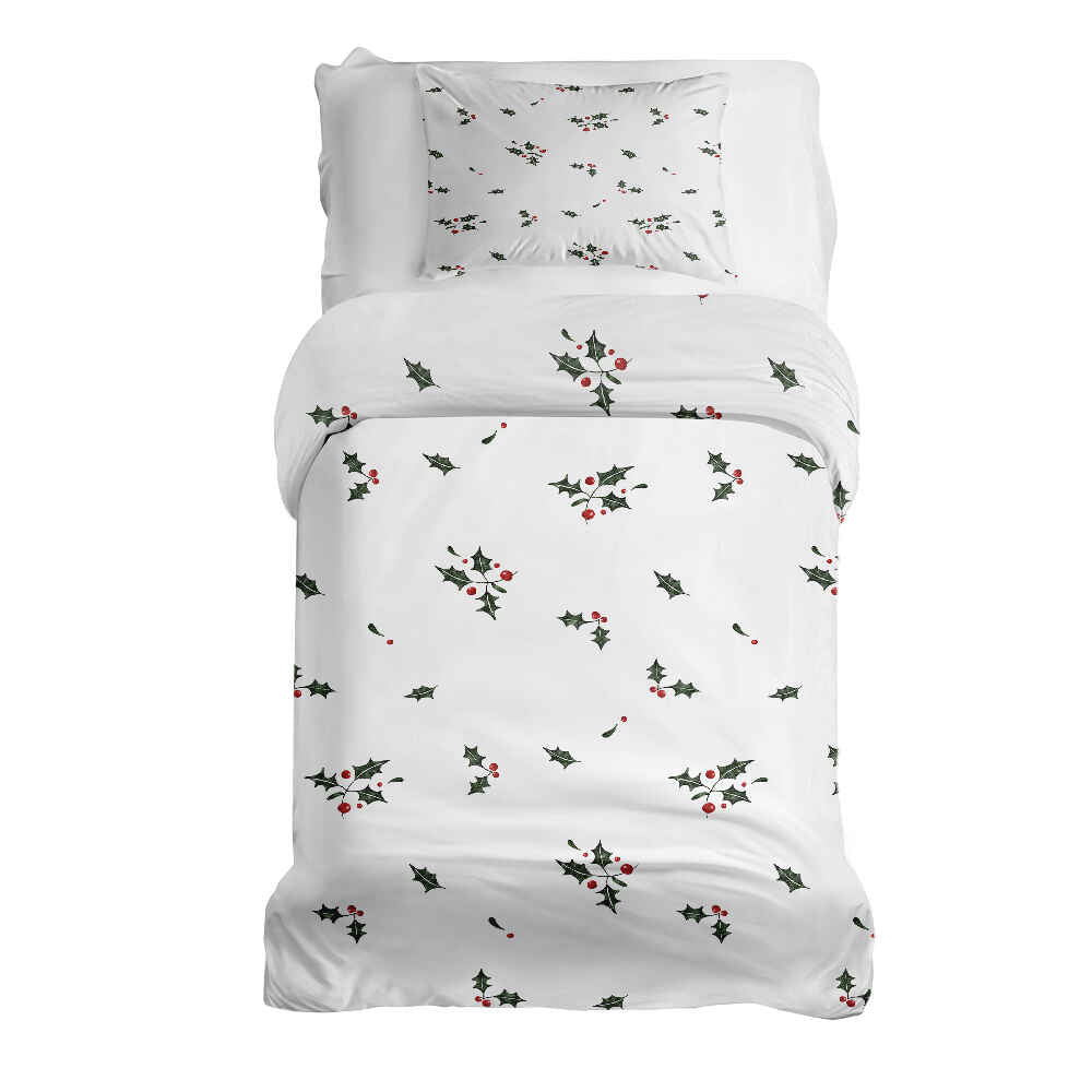Original Therapiedecke - Ensemble de literie en coton blanc brindilles de gui
