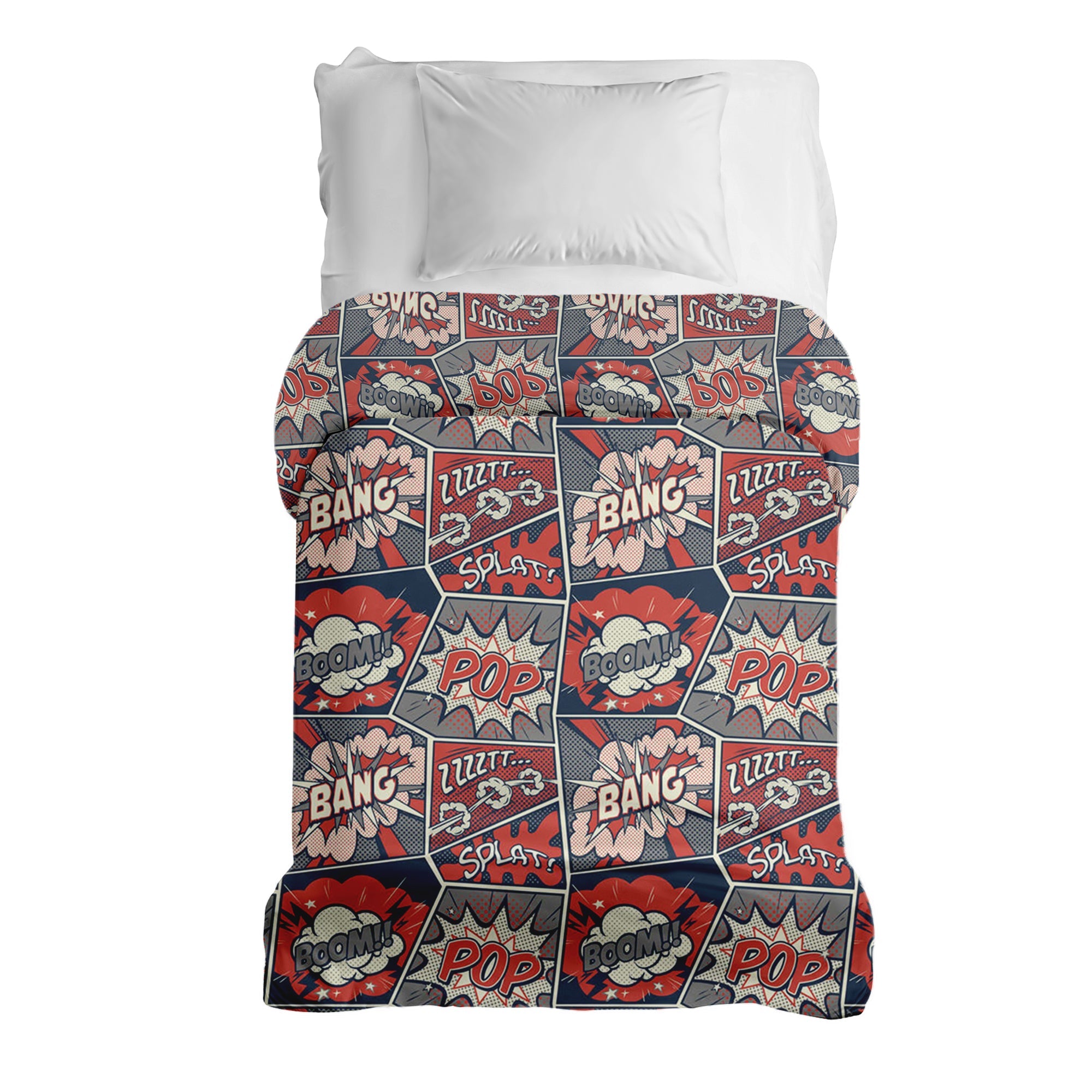 Couverture thérapeutique originale - Housse en coton rouge avec bande dessinée