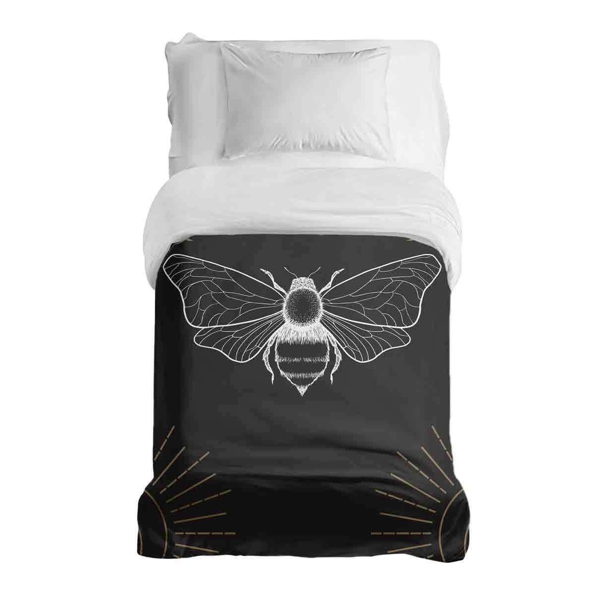 Couverture thérapeutique originale - Housse en coton noire avec mite