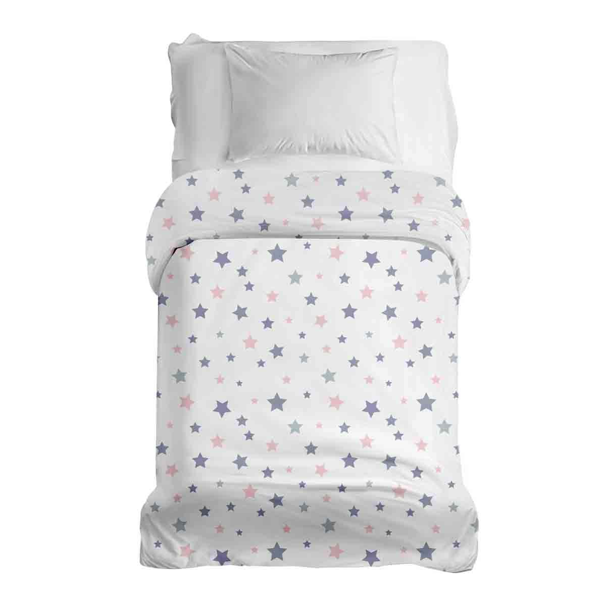 Couverture thérapeutique originale - Housse en coton blanche avec étoiles