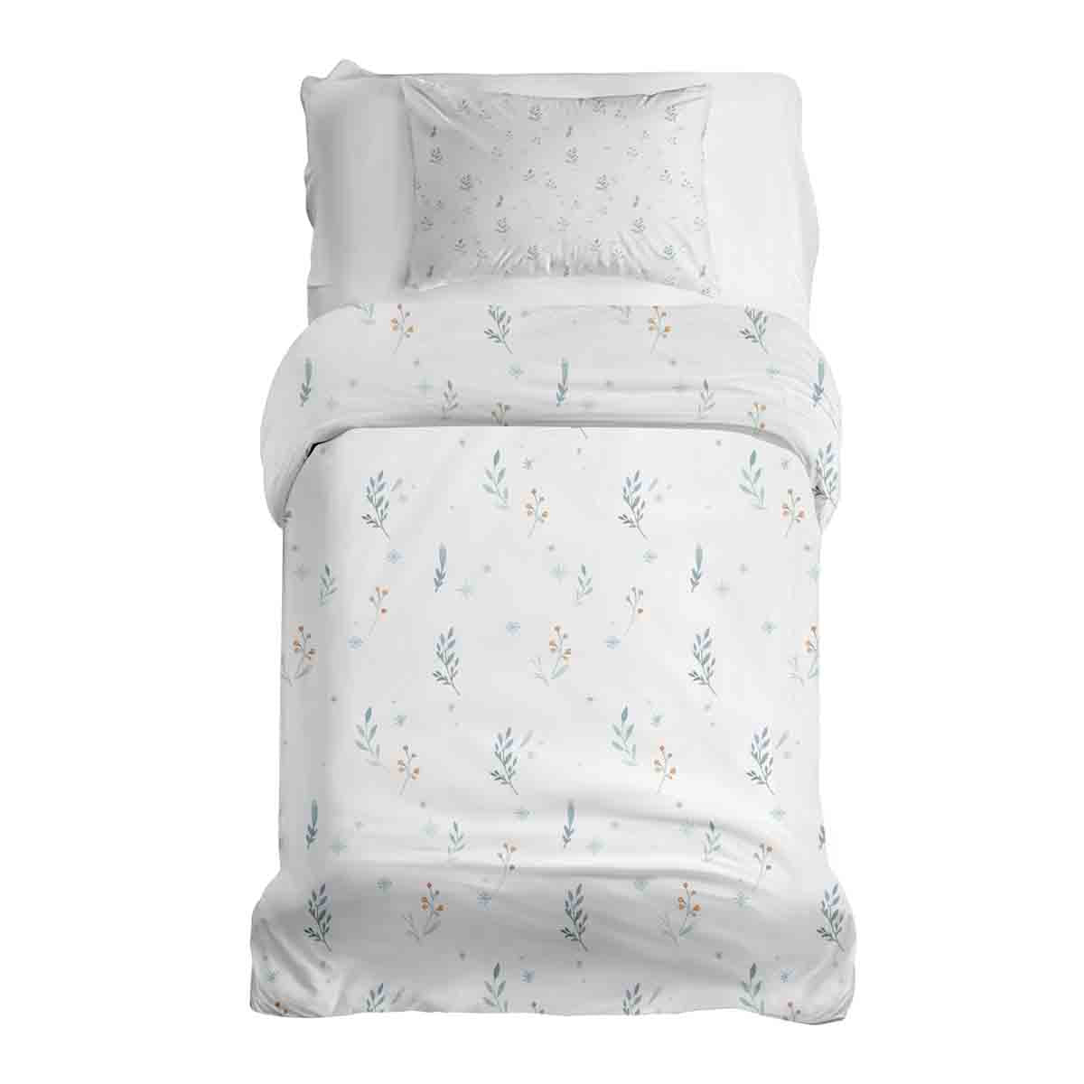 Ensemble de literie avec couverture thérapeutique blanc avec fleurs de printemps