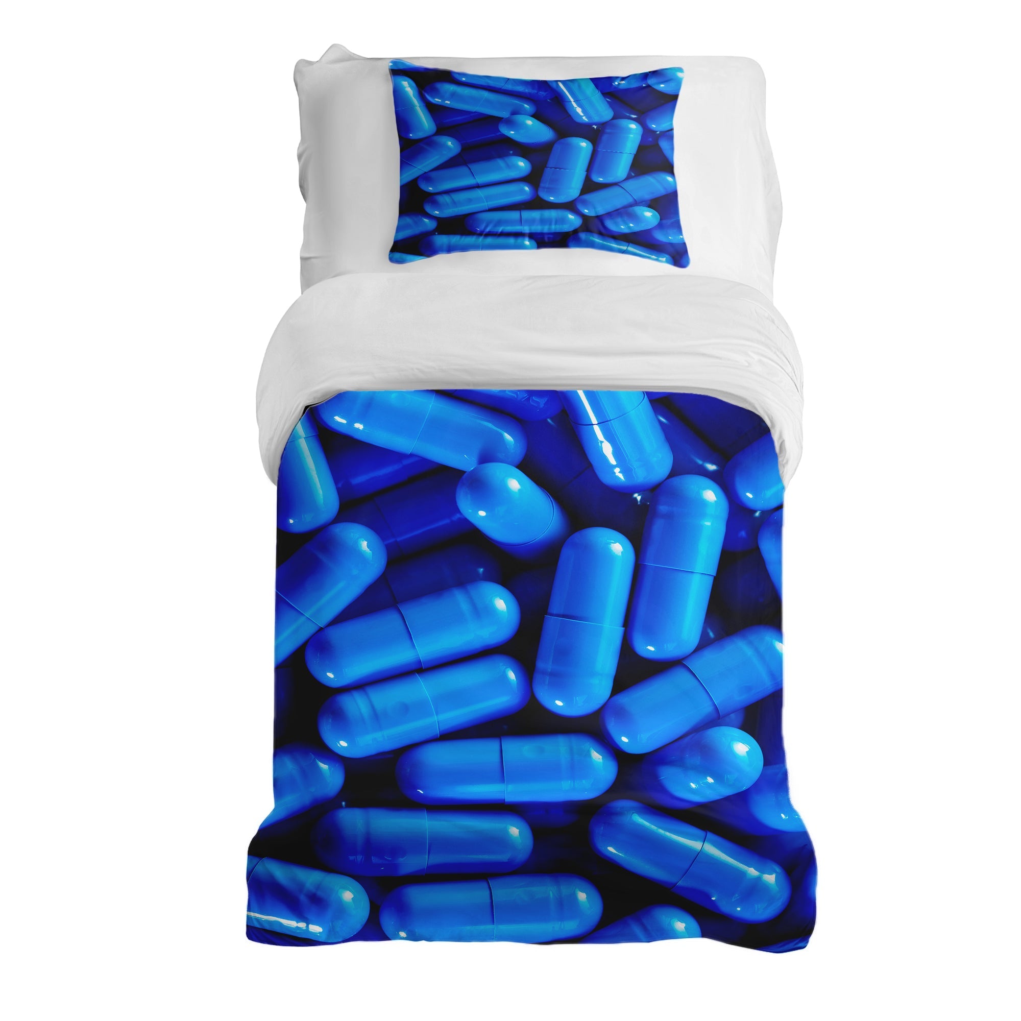 Couverture thérapeutique Ensemble de literie bleu comprimés