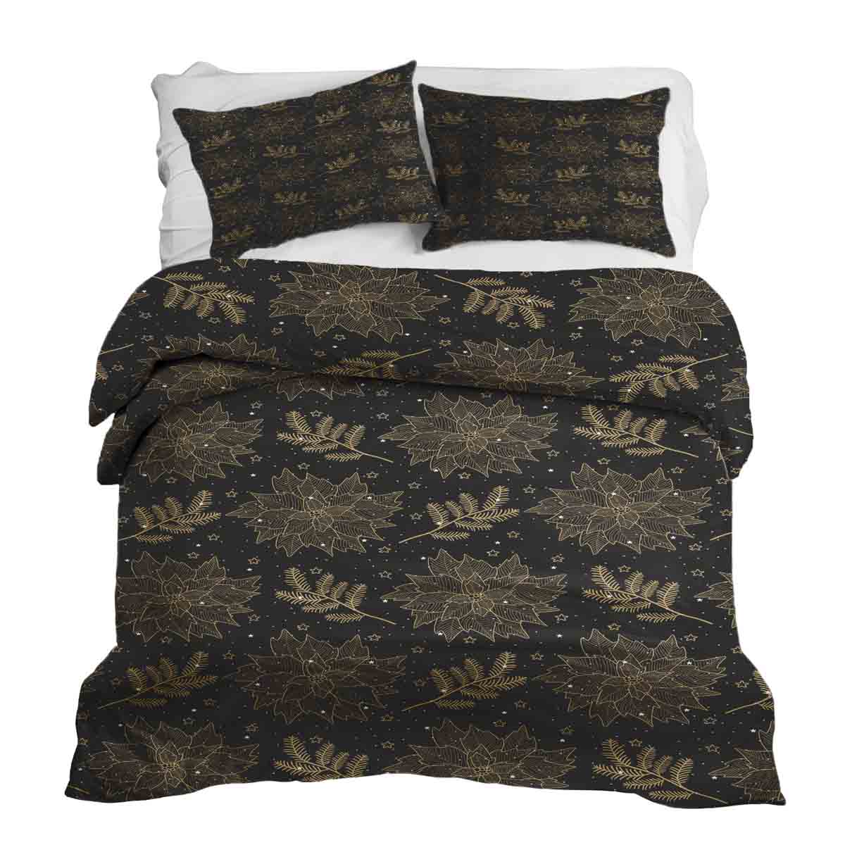 Original Therapiedecke - Ensemble de literie en coton Noir Poinsettia