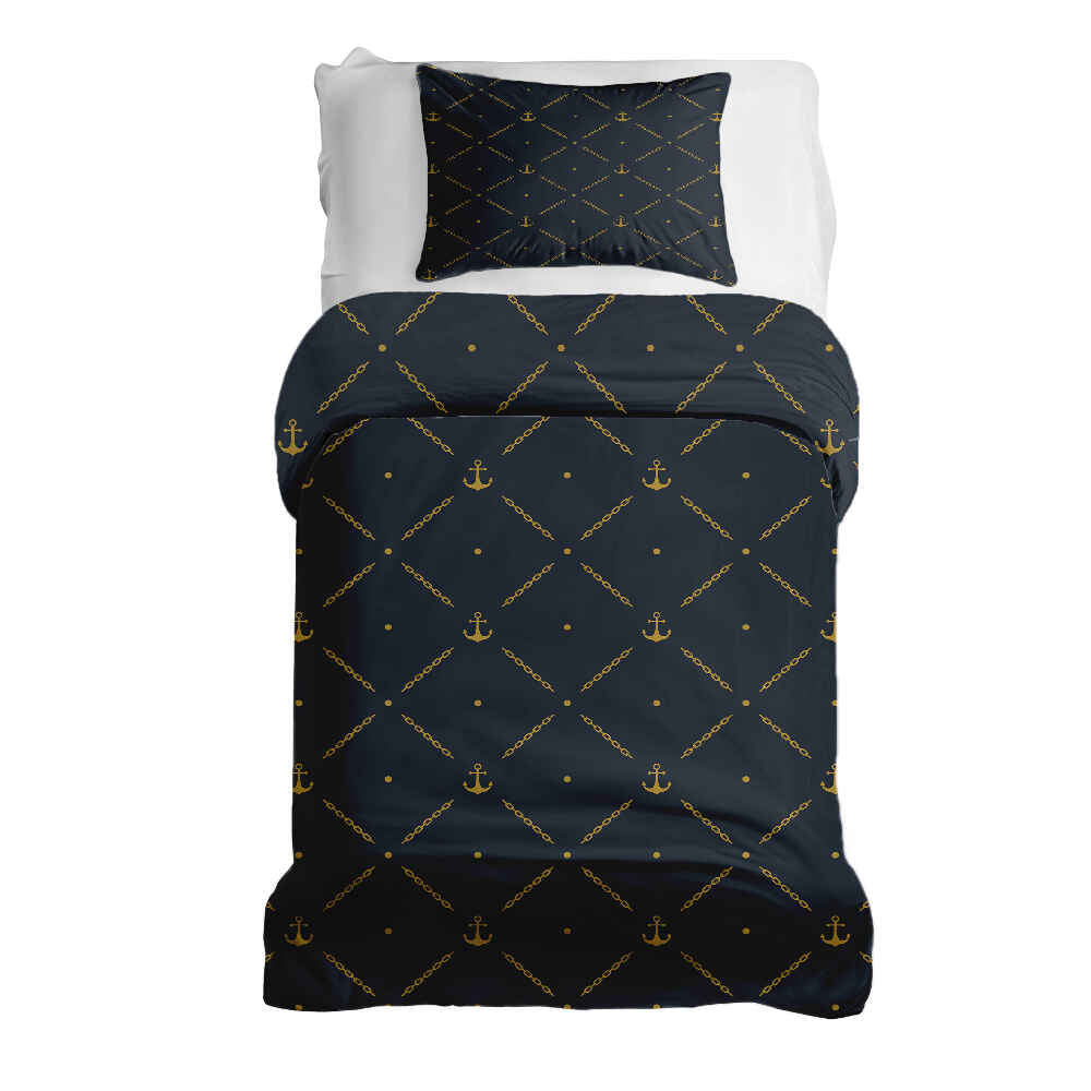 Original Therapiedecke - Ensemble de literie en coton bleu avec ancre