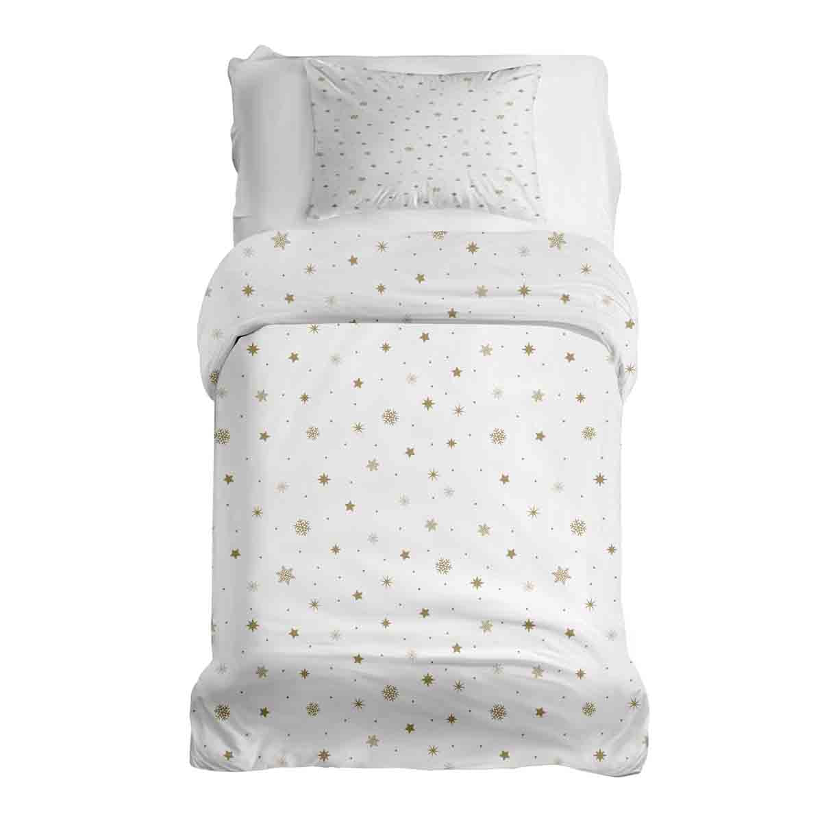 Ensemble de literie avec couverture thérapeutique blanc avec étoiles dorées