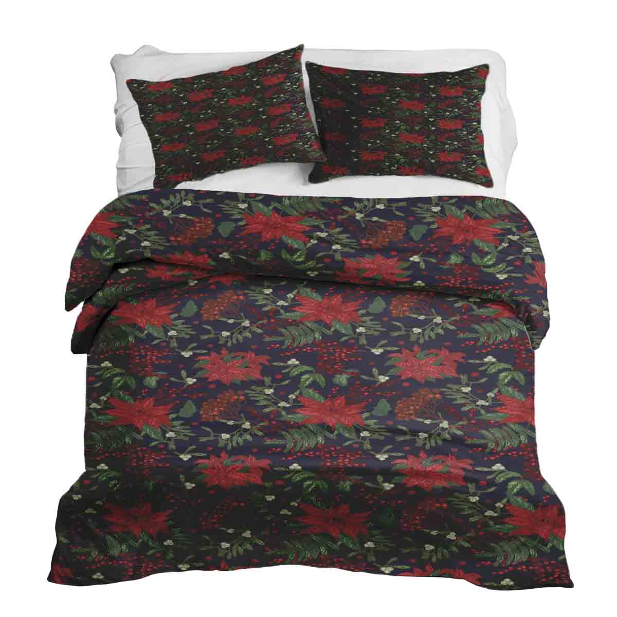 Original Therapiedecke - Ensemble de literie en coton avec poinsettia rouge