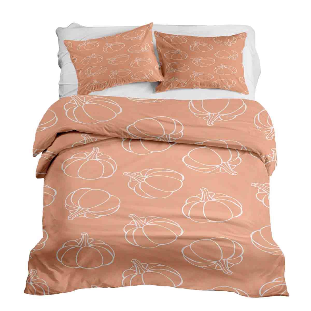 Original Therapiedecke - Ensemble de literie en coton orange avec citrouille
