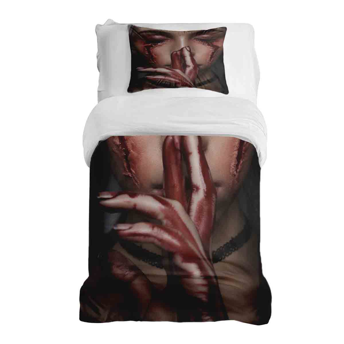 Original Therapiedecke - Ensemble de literie en coton Visage Halloween