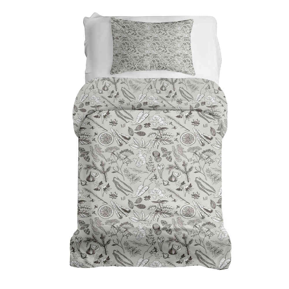 Couverture Thérapeutique Originale TD - Ensemble de Literie en Coton Gris Épices