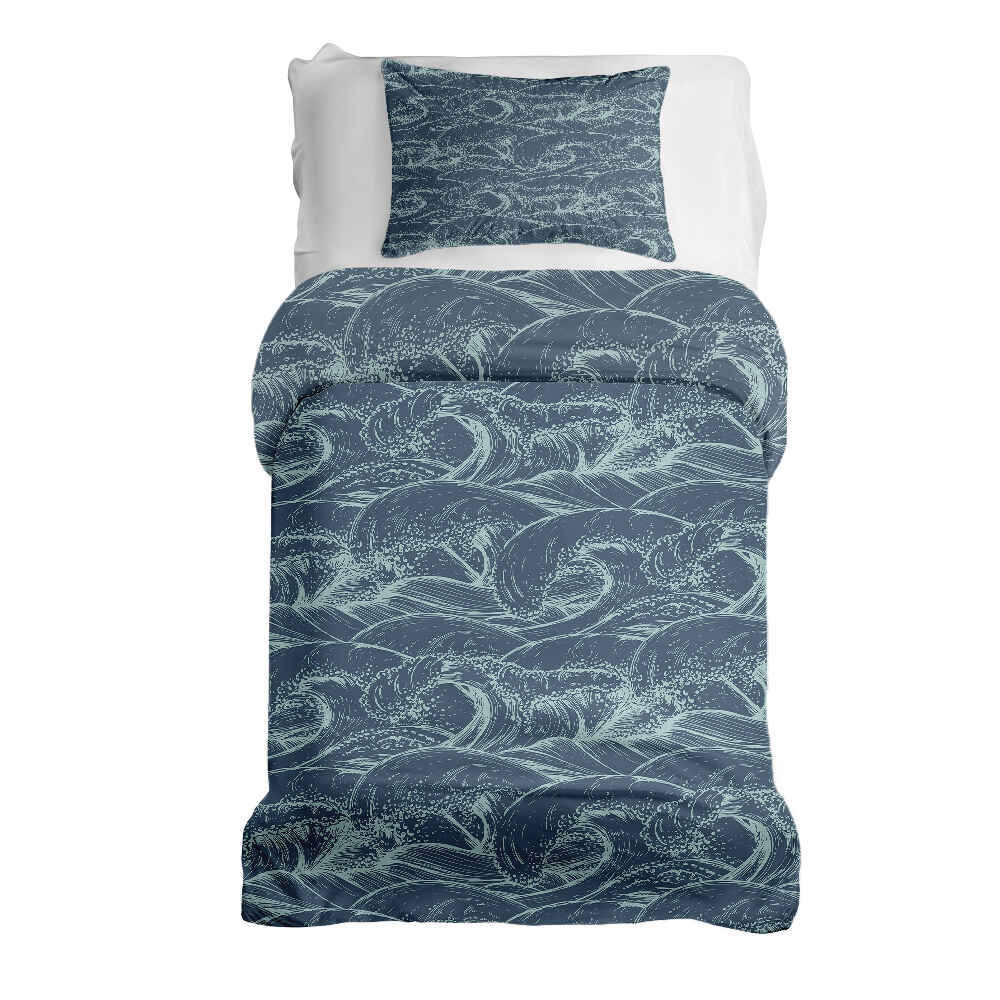 Ensemble de literie avec couverture thérapeutique Vagues dans la mer