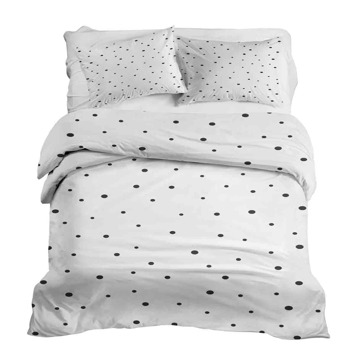 Ensemble de literie avec couverture thérapeutique blanc avec des points isolés