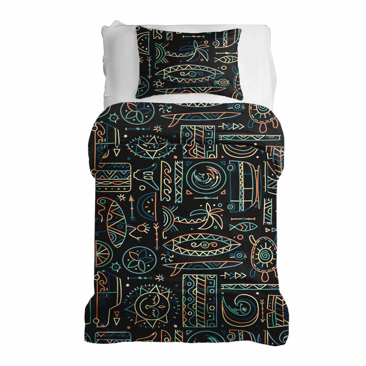 Original Therapiedecke - Ensemble de literie en coton avec motif Hawaii vert