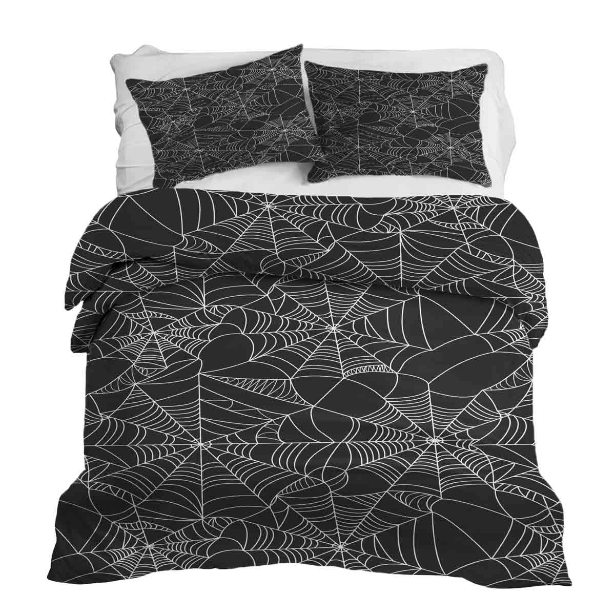 Original Therapiedecke - Ensemble de literie en coton Noir avec toile d'araignée