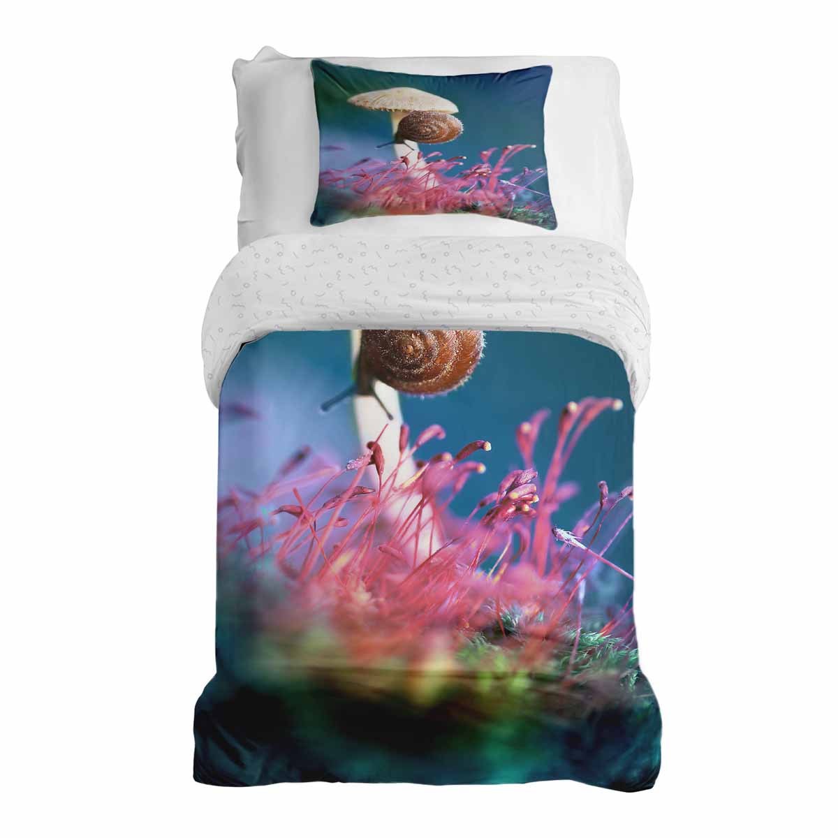 Original Therapiedecke - Ensemble de literie en coton TD avec champignon et escargot