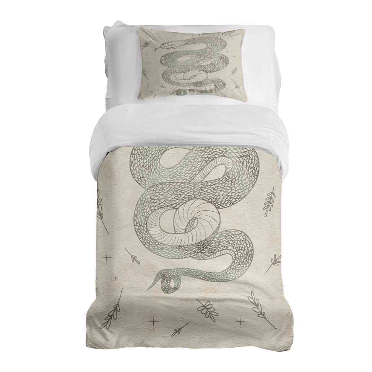 Original Therapiedecke - Ensemble de literie en coton beige avec serpent