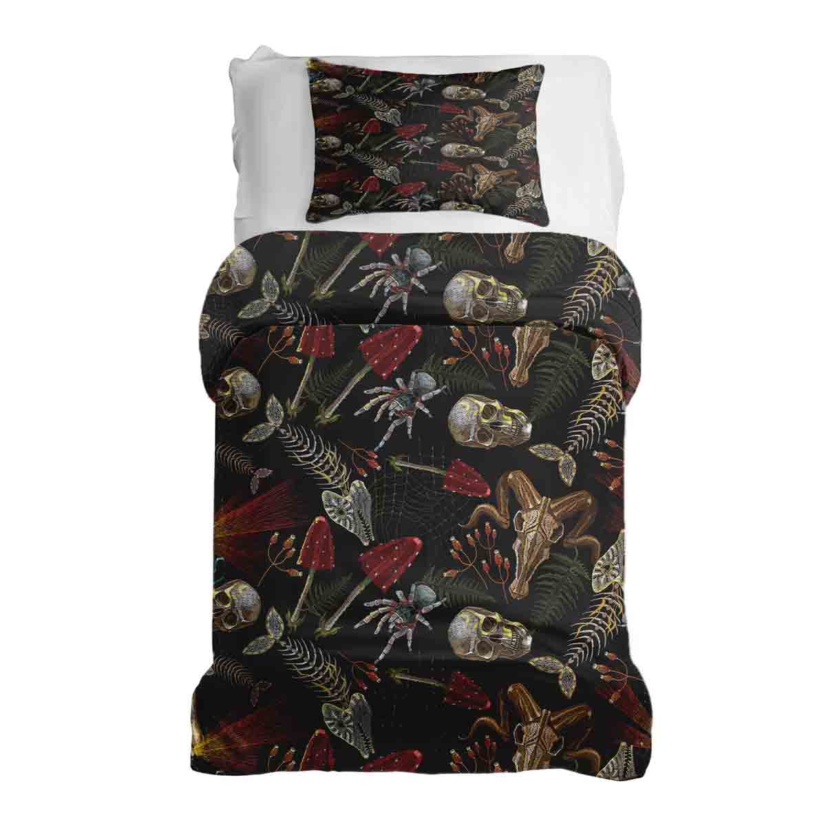 Original Therapiedecke - Ensemble de literie en coton squelette Halloween