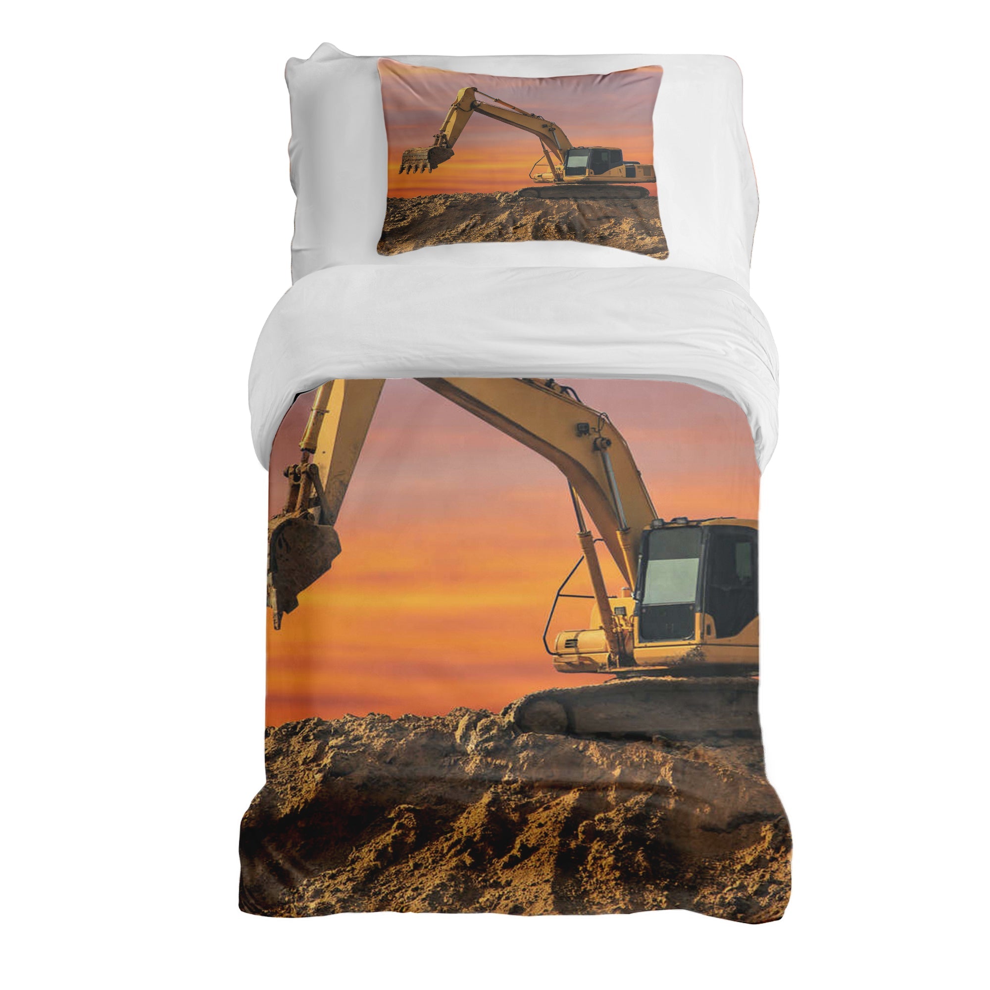 Couverture Thérapeutique Originale TD - Ensemble de Literie en Coton Tracteur au Lever du Soleil