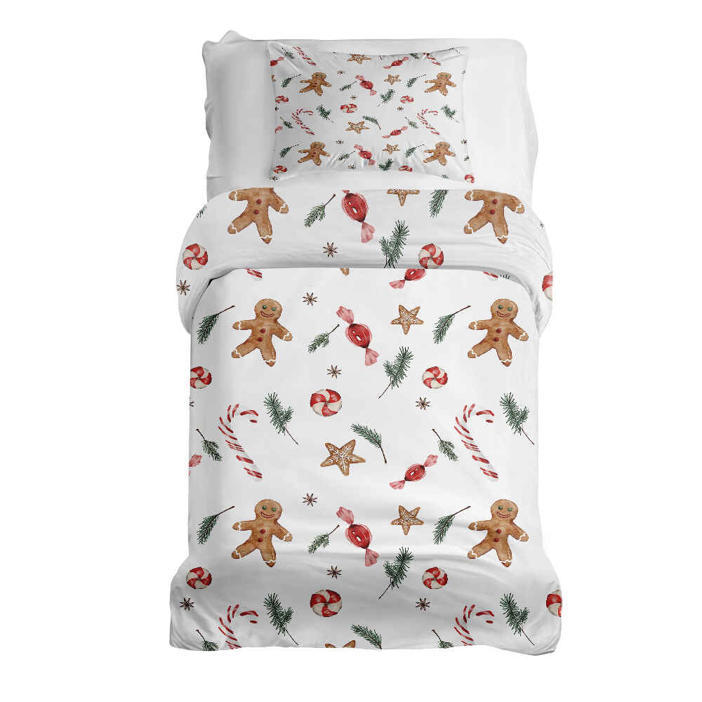 Couverture thérapeutique Ensemble de linge de lit blanc Temps de Noël