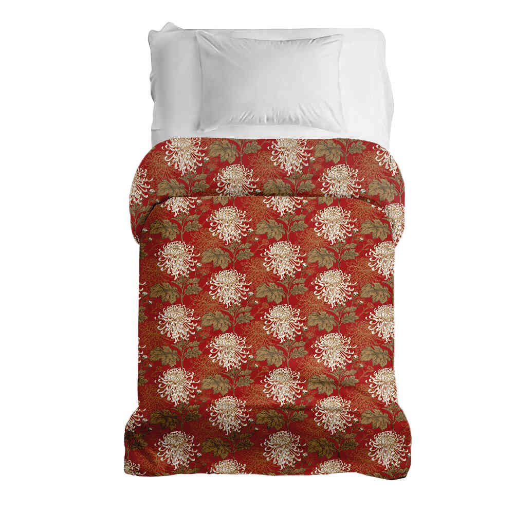 Couverture thérapeutique originale - Housse en coton rouge grande fleur