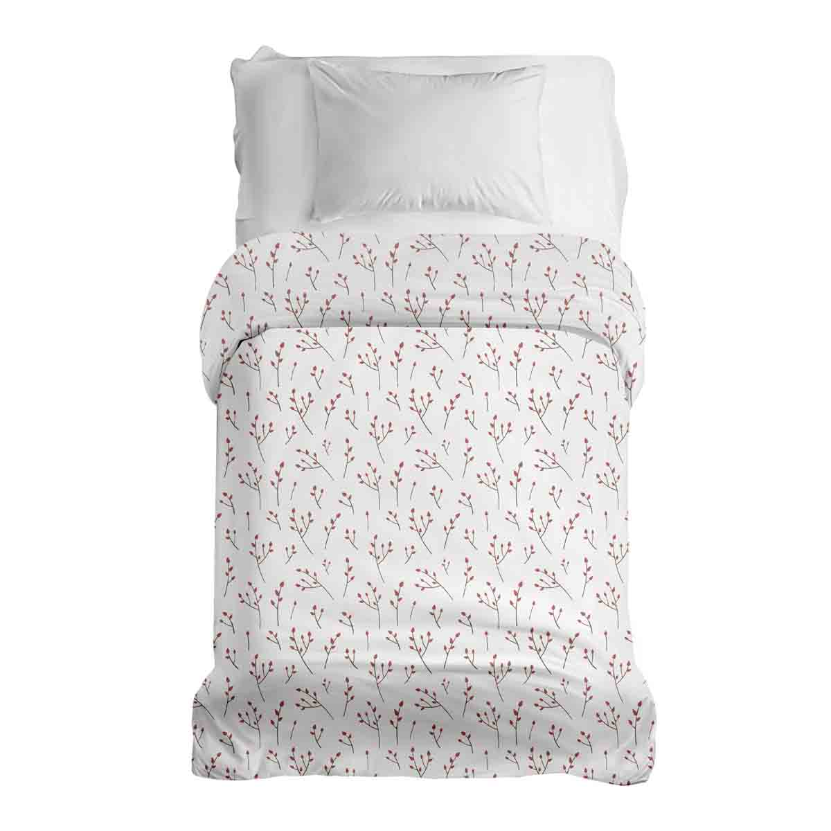 Couverture de thérapie originale - Housse en coton blanc avec délicates roses
