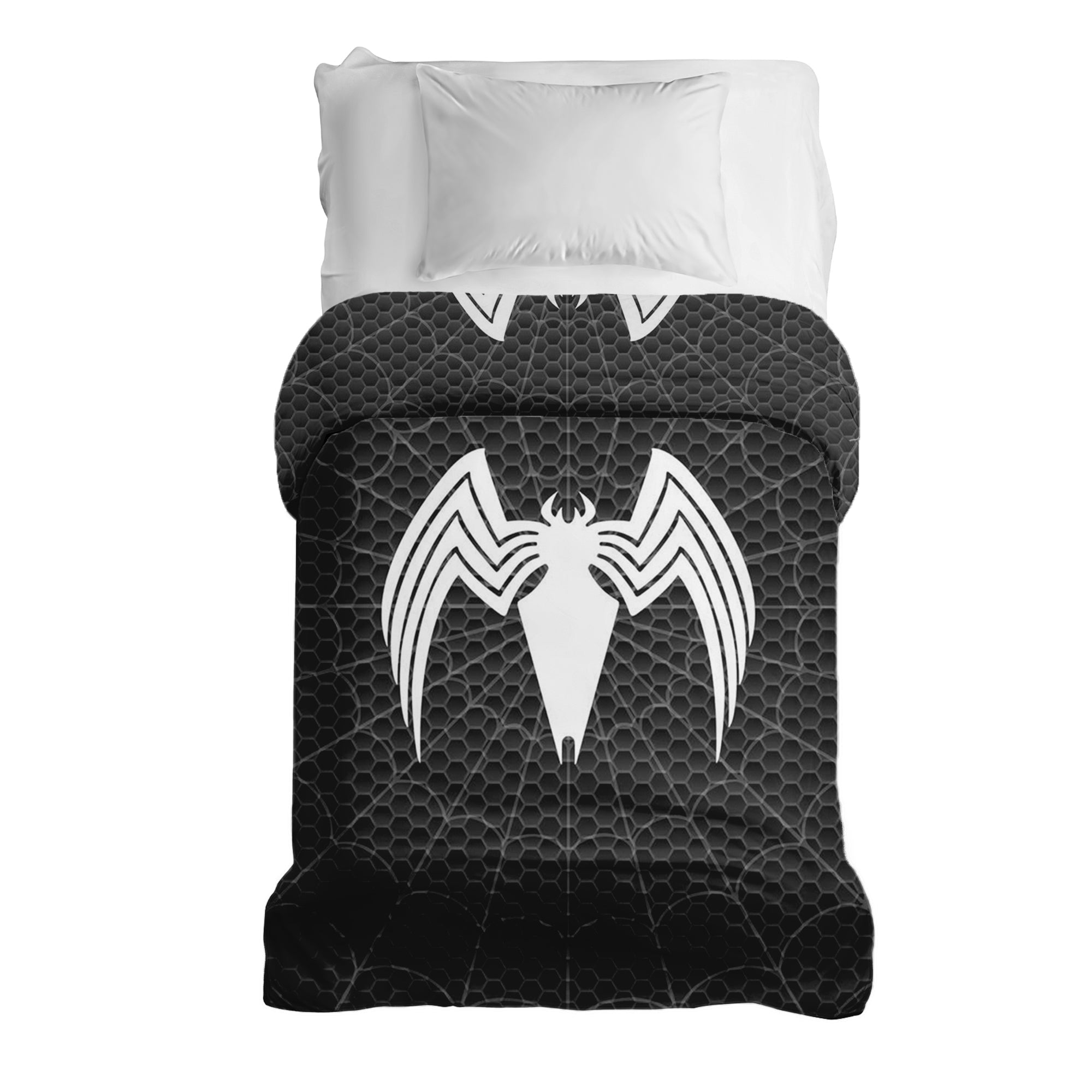 Couverture thérapeutique originale - Housse en coton noire avec araignée