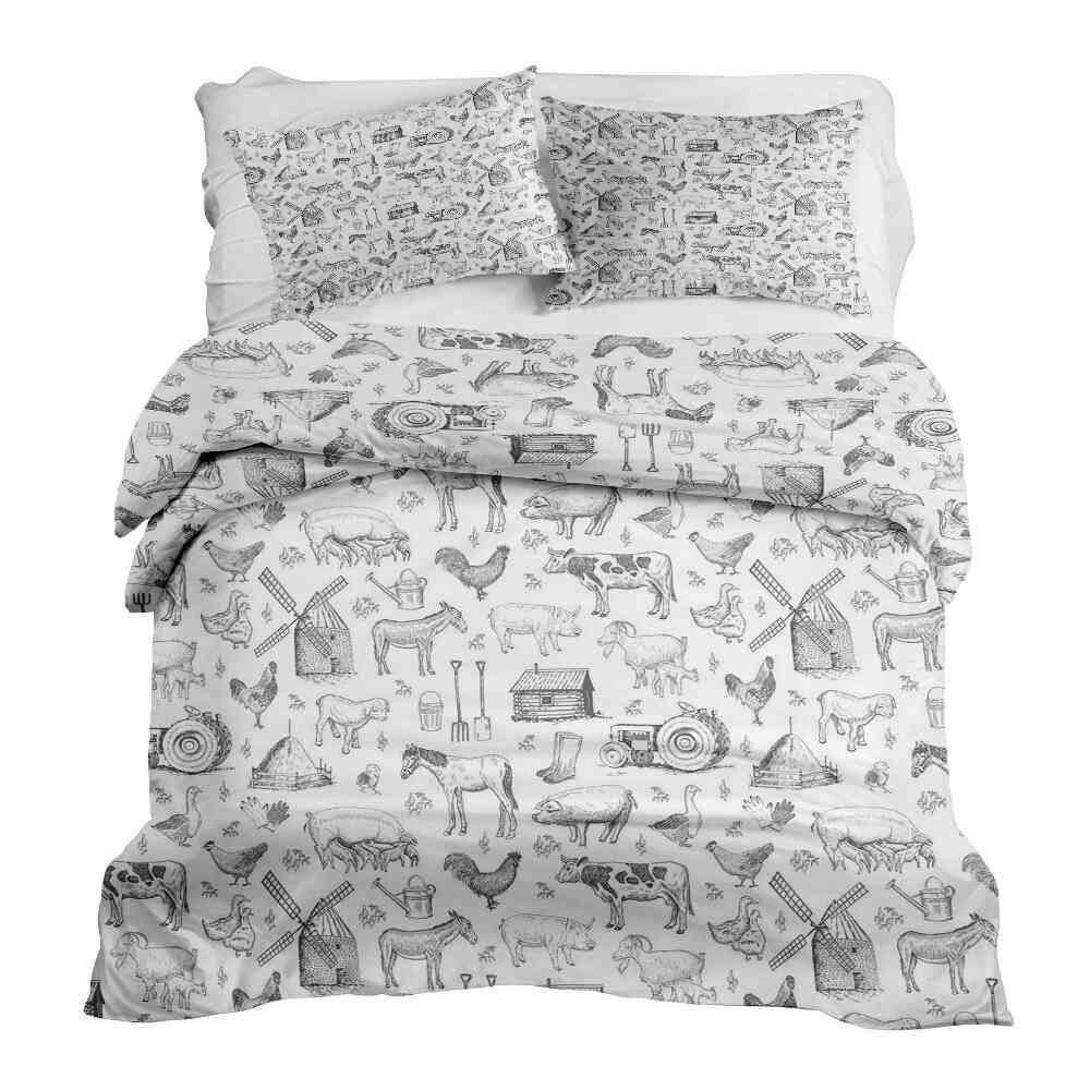 Original Therapiedecke - Ensemble de literie en coton gris ferme