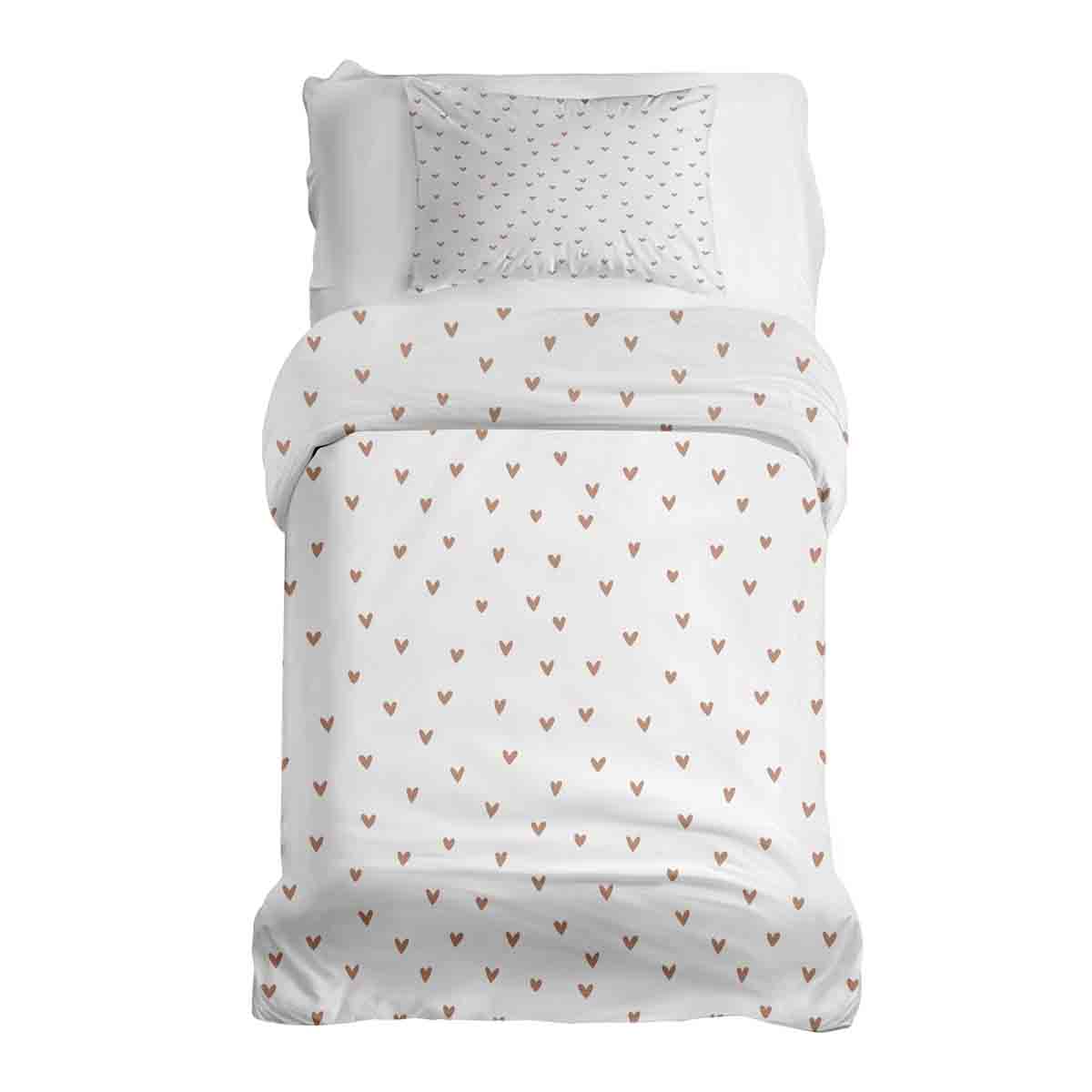 Couette thérapeutique Ensemble de literie blanc avec petits cœurs