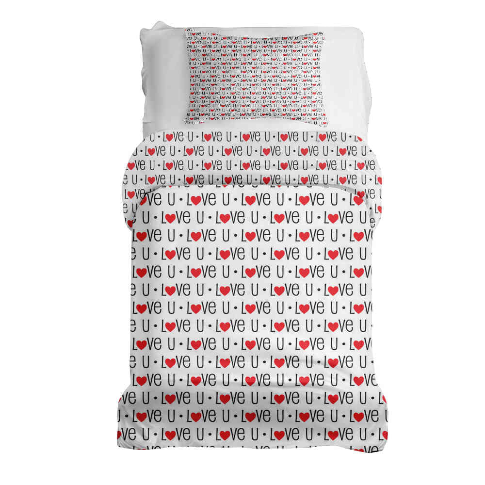Original Therapiedecke - Ensemble de literie en coton Blanc Love U